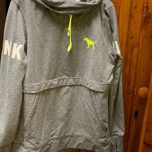 Grey pink hoodie